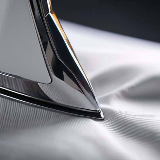 Person ironing fabric for sharp edges.