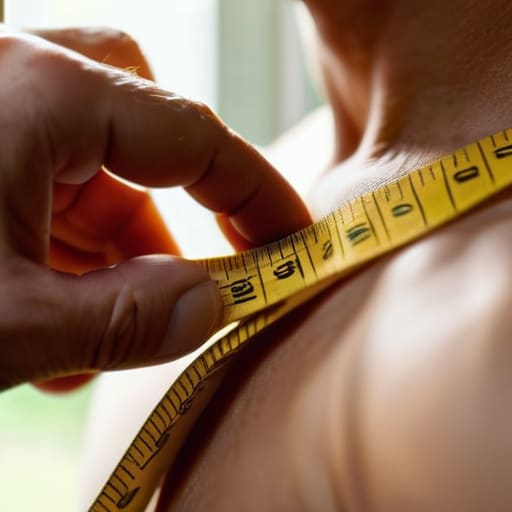 Chest measurement done right with relaxed tape.