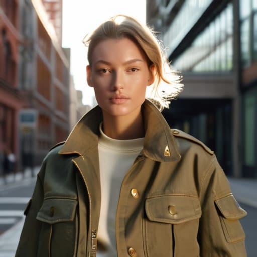 Styling military surplus in fashion.