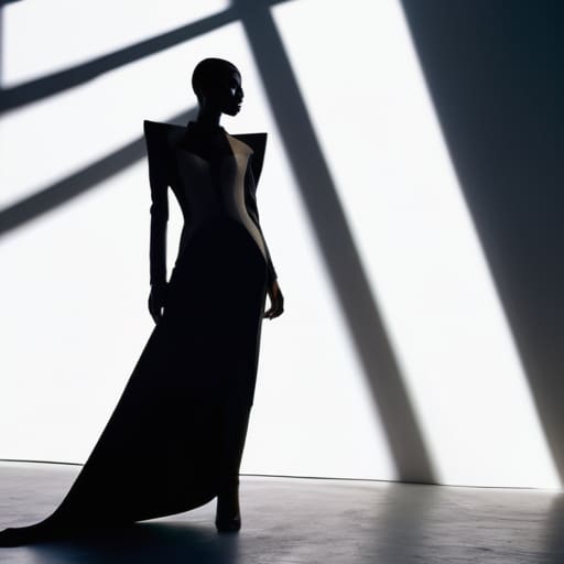 Fashion silhouette and proportion focus.