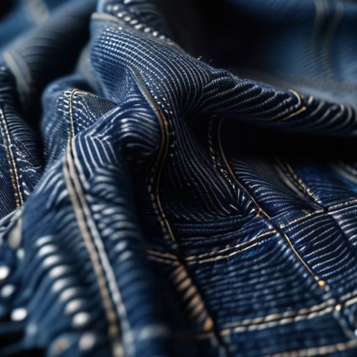 Comparison of raw versus washed denim.