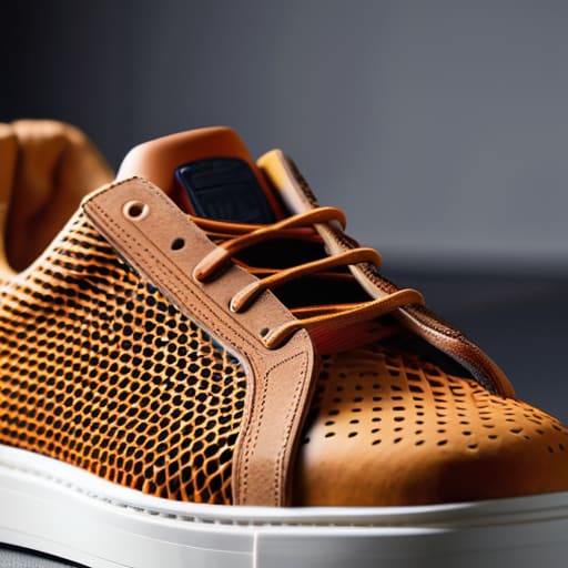 Sneaker construction and materials: glued and stitched.